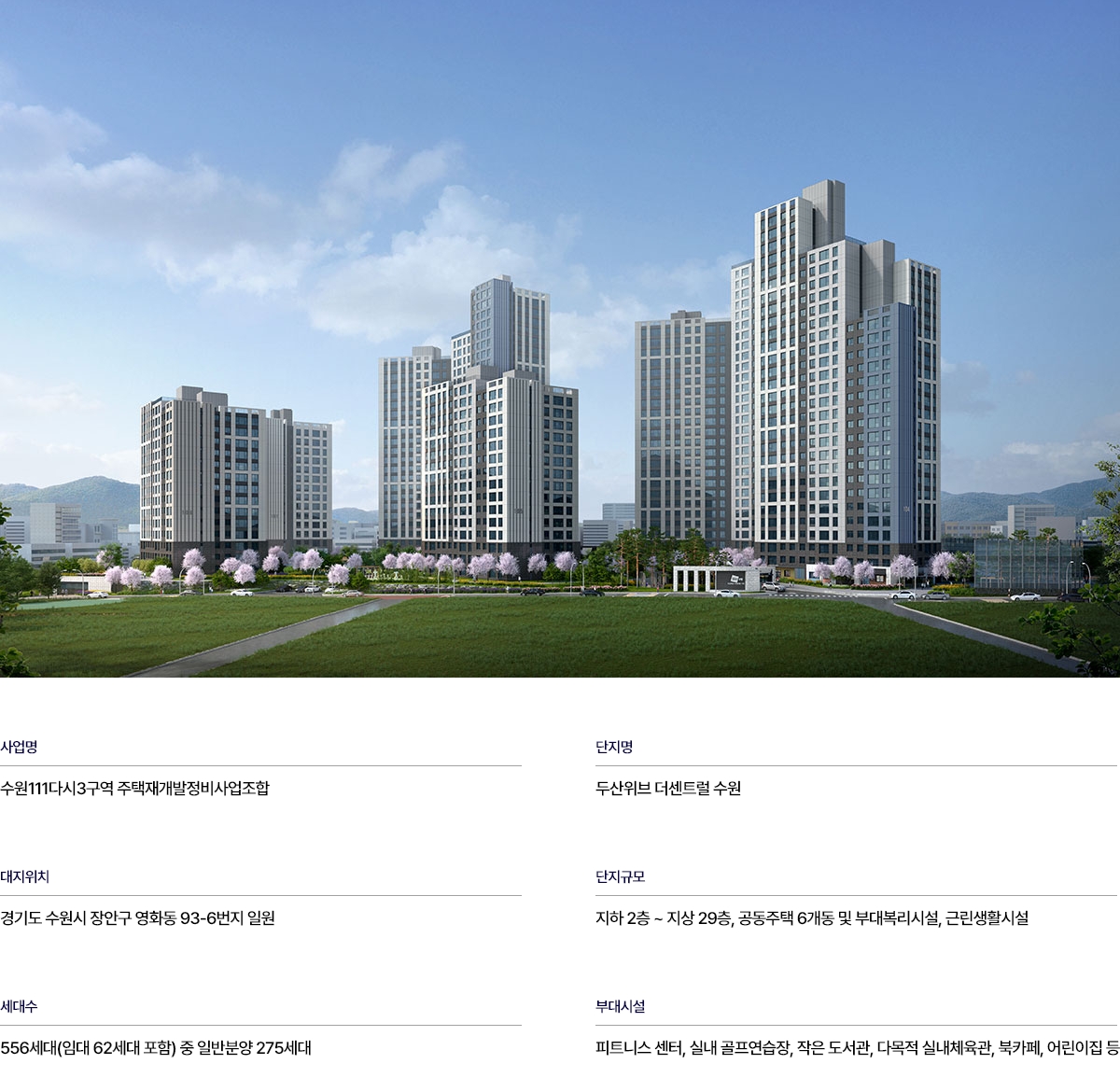 두산위브 더센트럴 수원 사업개요